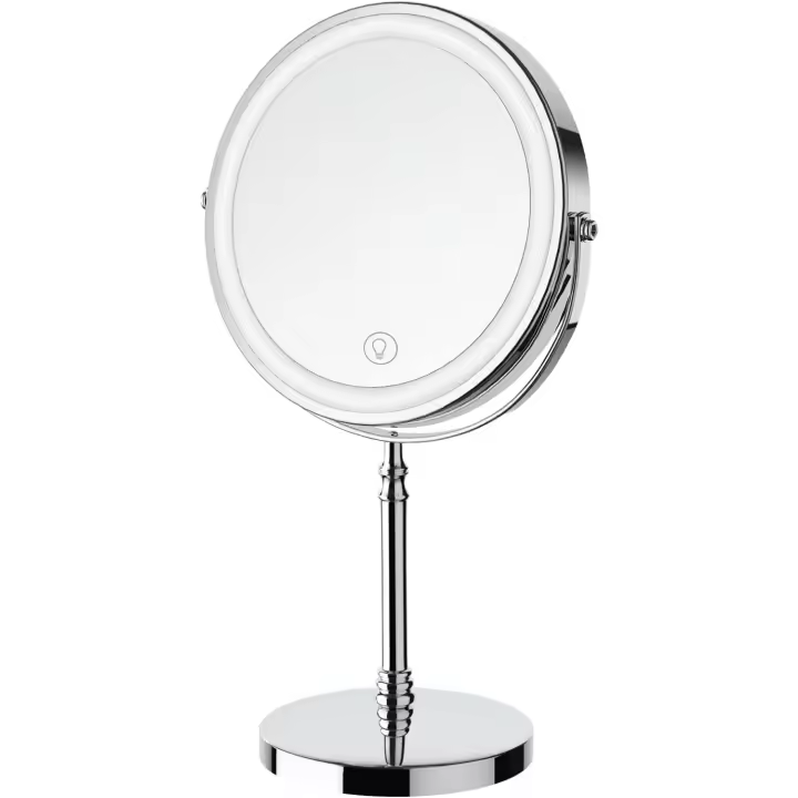 Scttomon Espejo de Maquillaje con Luz 8" Doble Cara con Carga Rotación de 360° Pantalla Táctil - 1