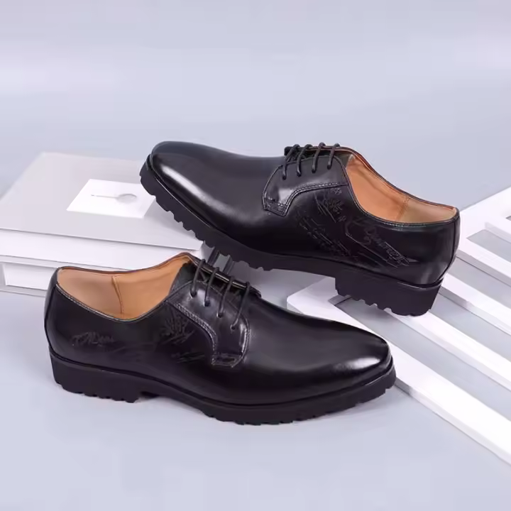 Zapatos de hombre con zapato completo con capa de punta de piel de vaca de nuevo estilo de moda - 1