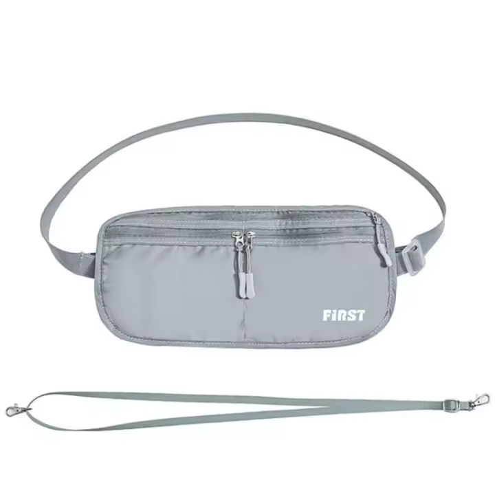 Riñonera deportiva Invisible a prueba de sudor para hombre, bolsa antirrobo de gran capacidad con cinturón, transpirable, con cremallera, para viaje, para correr - 1