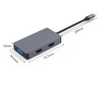 Concentrador de red ADAPTADOR 5 en 1, divisor USB-C 3,1, 2x HDMI, 4K, VGA, USB 3,0 - details 2