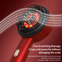 Peine masajeador eléctrico para el cuero cabelludo, aplicador de aceite líquido para el crecimiento del cabello de mano, cepillo de masaje relajante muscular profundo, terapia de luz roja - details 5