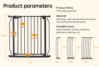 PANGDUBE-Puerta de seguridad para bebés, Protector de puerta para escaleras, balcón y niños, tope para puerta de seguridad para cachorros y Mascotas - details 11