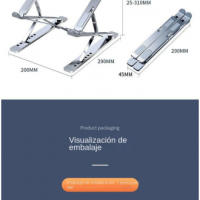 Soporte de aleación de aluminio de doble capa para portátil soporte de refrigeración soporte de almacenamiento de estante elevad - details 10