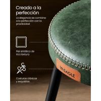 Juego de 2 Taburetes de Bar Taburetes de Cocina, Taburetes de Desayuno, Cuero Sintético con Costuras 76,2 cm de Alto, Silla Comedor, Fácil Montaje, Negro - details 14