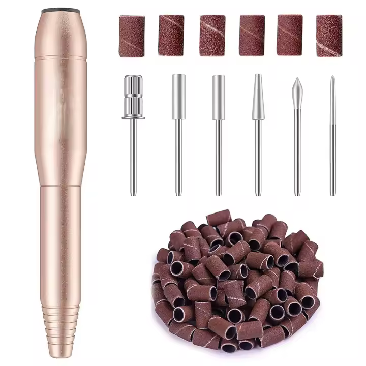 Portable Electric Nail Drill, Compact Efile Electrical Professional Nail File Kit for Acrylic, Gel Nails,Gold - 1