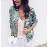 Chaqueta bomber elegante con estampado floral de primavera y otoño - details 1