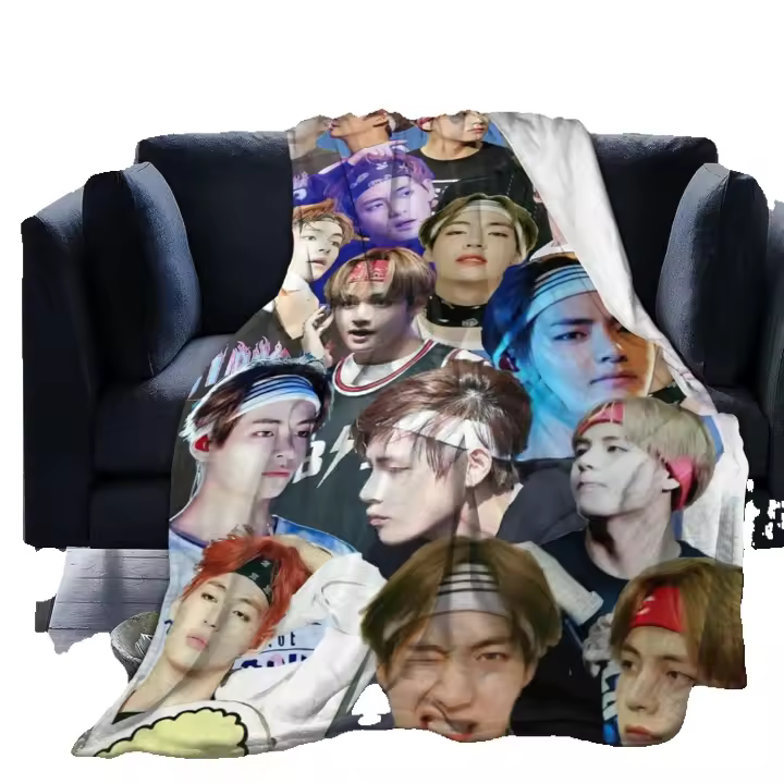 Manta de Fleece Suave y Cómoda Kim Taehyung para Sofá Oficina Cama en Auto Couchie Arrugada y Esponjosa para Playa Tamaño Grande Estilo Elegante y Moderno - 1