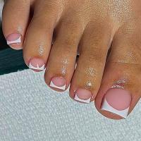 24PCS Uñas Postizas De Sello Cuadrado En Rosa Gradient Elegantes Y Delicadas Para Chicas Moda Uñas Postizas De Fiesta - details 9