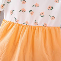 Vestido de manga corta para niña, Vestido de manga corta con decoración de flores grandes, ropa de fiesta de verano - details 6