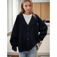 Suéter de punto con cuello en V para mujer, informal, ropa de abrigo, 2024 - details 4