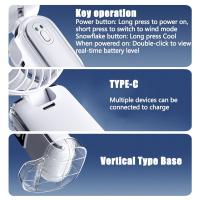 Ventilador plegable de mano de 100 niveles de velocidad, Mini ventiladores de refrigeración plegables con pantalla Digital, batería de 24H, ventilador de aire acondicionado de 3600mAh - details 12