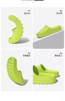 Pudín zapatillas de las mujeres de fondo grueso de verano casa baño sandalias de baño antideslizante pisando zapatillas de mierda afuera - details 10