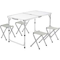 Casaria Aluminio Plegable XXL 4 taburetes Plegables función Maleta Camping Transporte fácil Gris/Blanco jardín - details 9
