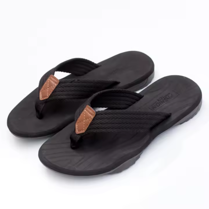 Chanclas de verano para hombre, ropa exterior de tendencia, chanclas de playa informales de goma antideslizantes y resistentes al desgaste - 1