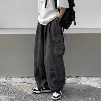 Jeans Amplios para Hombres Primavera Otoño Pantalones de Calle con Bolsillos Grandes y Cintura Elástica - details 4