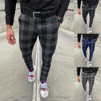 Pantalones casuales a rayas a cuadros grandes para hombres, leggings de moda - details 4