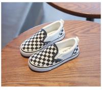 Zapatos de lona para niños, zapatillas informales a cuadros blancas y negras, zapatos de moda transpirables suaves y vendidos para primavera y verano para niños y niñas - details 5