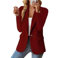 Blazer de primavera para mujer, Blazer elegante de oficina, otoño informal, blanco y negro, manga larga, bolsillo, corte ajustado, nuevo estilo, Blazer para mujer - details 6
