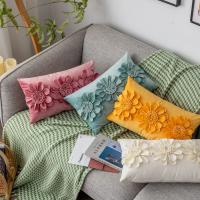 Funda de Almohada de Bordado Floral 3D de Lujo Terciopelo Holandés 30X50/45X45CM - details 2
