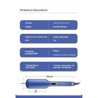 Azul clip de pelo liso ancho casa rizador de alisar el poder portapapeles esponjoso ajuste de temperatura de varias velocidades - details 0