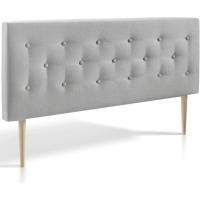 Mueble de Cama de Cabeza de Alta Calidad Tela Gris 140X100 Diseño Distintivo - details 5