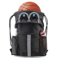 Bolsa de gimnasio deportiva de nailon, mochila ultraligera con cordón de gran capacidad, correas ajustables, mochila portátil multifuncional para senderismo - details 9