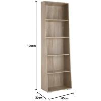 Libreria Estanteria con 5 Compartimentos, Estanteria Almacenaje para Libros, Estanterias de Madera, Mueble Almacenaje, Estanteria Habitacion - Madera Clara, Roble Sonoma - details 2