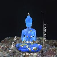Figuritas de Buda de resina de imitación hechas a mano, estatua de Buda sentado realista, fondo plano transparente, Mini adorno budista para oficina - details 0