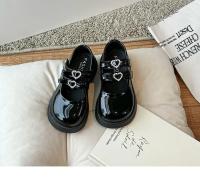 Zapatos de princesa con lazo amoroso para niñas, calzado de baile de actuación para fiesta, de cuero, con punta redonda y suela suave, color negro, novedad de 2024 - details 7
