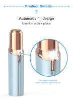 Depiladora, Recortador eléctrico de vello corporal para mujer, tamaño de lápiz labial portátil para línea de Bikini, aparatos de depilación, afeitado indoloro recargable por USB con luz - details 5