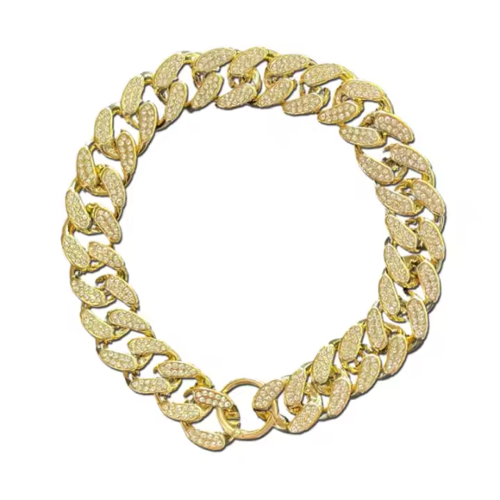 Collar de Plástico para Perros con Inlay de Diamante Collar Brillante para Bulldogs y Gatos - 1