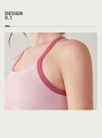 Conjunto de yoga con contraste de color para mujer, sujetador que absorbe los golpes de alto impacto con almohadillas fijas y mallas que levantan la cadera, ropa deportiva Fierss, gimnasio - details 3