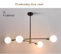 Candelabros nórdicos modernos E27, lámpara LED de oro negro, iluminación del hogar para dormitorio, sala de estar, lámpara de techo LED, accesorios de iluminación interior - details 7