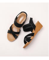 Sandalias de cuña bohemias para mujer, nuevo estilo étnico, con punta abierta, versátiles, de tejido cruzado, romanas. - details 12