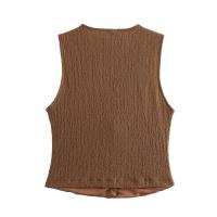 Conjunto de moda para mujer, top sin mangas de cintura alta y pantalones con botones, elegante para mujer - details 11