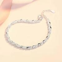 Pulsera 925 plata cuentas para mujer, brazalete bola suerte ajustable, hueco lujo, regalo boda - details 11