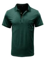 Camisa de manga corta para hombre, camisa de solapa con botones, bolsillo en el pecho, color sólido, a la moda - details 7