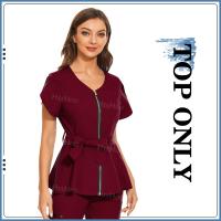 Uniformes de Spa de belleza, camisa de manga corta a la moda, bata médica de alta calidad, uniforme veterinario para mujer, chaqueta de enfermería suave superior - details 12