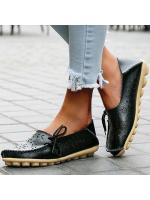 Mocasines de mujer de cuero genuino, zapatos planos a la moda con pajarita, Tenis para mujer, zapatos huecos de enfermera, calzado sin cordones de talla grande - details 6