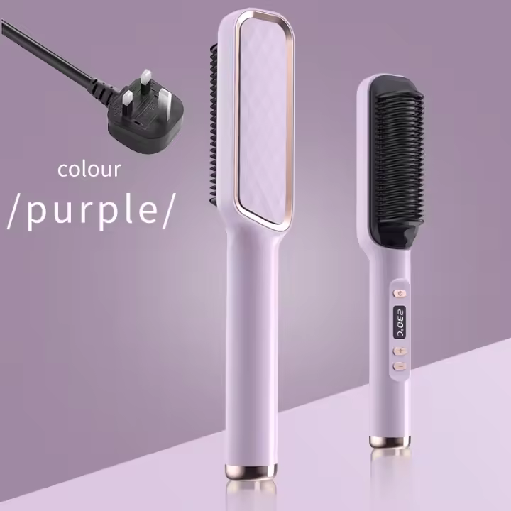 Peine de Alisamiento Eléctrico 3 en 1 Herramienta de Cabello para Aliser y rizar - 1