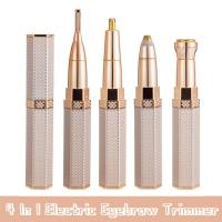 SANDALFON Maquinilla de Afeitar para Cejas Eléctrica 4 en 1, 4 cabezales de corte Recortadora de Vello Nasal, Depilación Facial para Mujeres  y removedor de Cabello, Brazos, Piernas, Cuerpo, Lavable Recargables Carga usb Seguro y sin Dolor - details 2