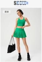 Nuevas faldas pantalón de tenis deportivas para mujer, medias de cintura alta, pantalones cortos de tenis para Yoga, faldas con bolsillos, minifaldas plisadas sólidas antiagotamiento - details 6