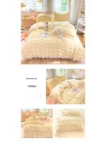 Conjunto de Cama de Princesa Rdovkxua Rufa de Algodón Sólido, Funda de Cojín de Rey y Reina, Falda de Cama con Volantes para Mujeres - details 14