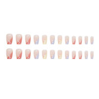 Uñas postizas con patrón geométrico, cobertura total, uso cómodo, salón de uñas para mujeres y niñas - details 7