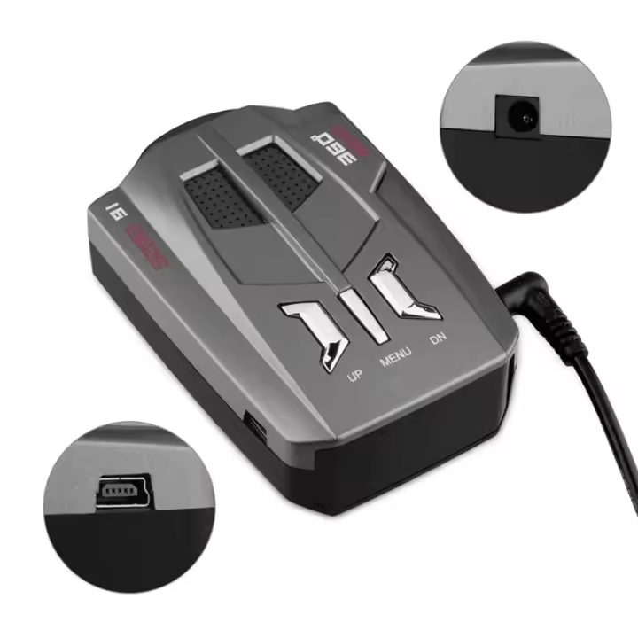 Detector de movimiento para coche, Pantalla LED de 360 grados, 16 bandas, Inglés, ruso, D7YA - 1