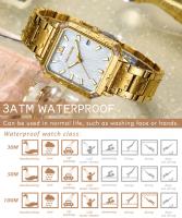 Reloj cuadrado mini de lujo para mujer con esfera de nácar, correa luminosa de acero inoxidable, reloj de moda, regalo para mujer - details 9