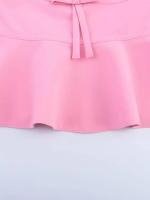 Camisetas sin mangas sexis de verano para mujer, moda 2025, color liso, hombros descubiertos, sin tirantes, ropa elegante con lazo para calle para mujer - details 6