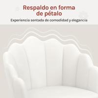 Silla Escritorio con Ruedas, Silla Ergonómica de Terciopelo con Respaldo, Sillón Lounge de Tocador - details 2
