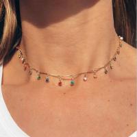 Gargantillas de bola pequeña de cuentas de una sola capa para el cuello, accesorios de moda, collares de joyería, cadena de clavícula - details 0