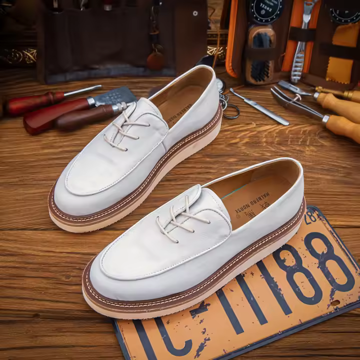 Zapatos de cuero vacuno puro de alta gama, cuero vacuno de primera capa, casuales, transpirables, suela suave - 1